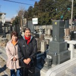 鶴ヶ島市の墓地で千草石ぼ墓石の建立が終わりました。